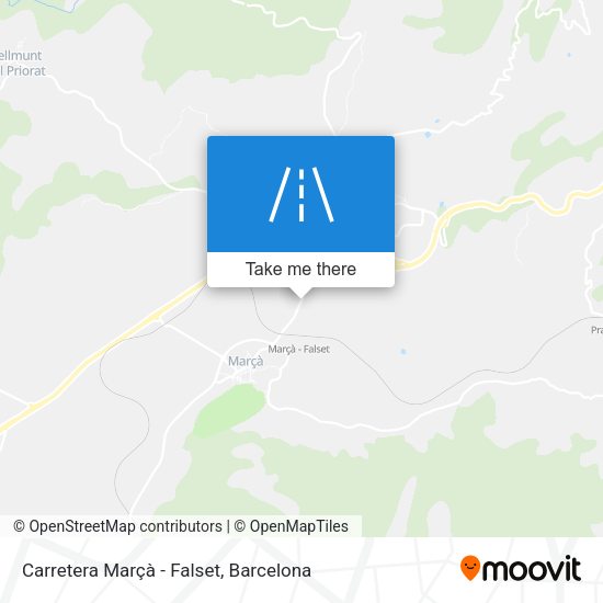 Carretera Marçà - Falset map
