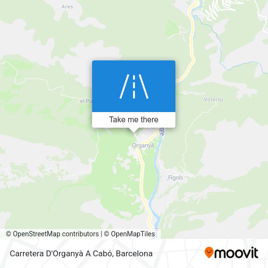 Carretera D'Organyà A Cabó map