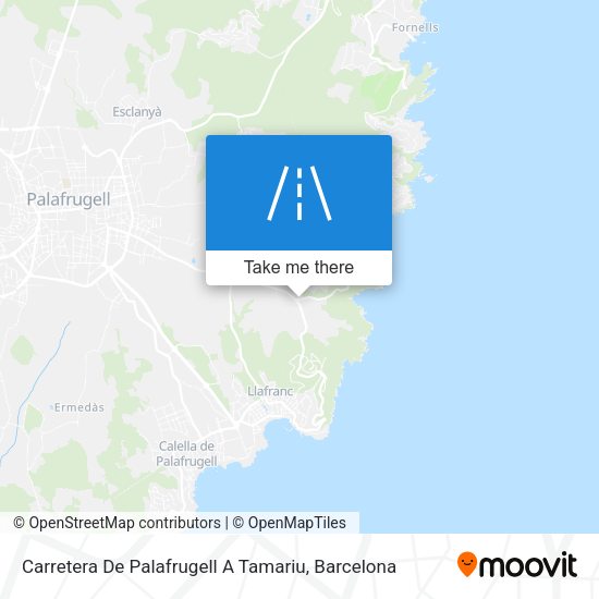 Carretera De Palafrugell A Tamariu map