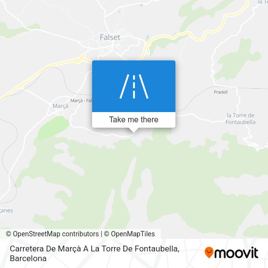 Carretera De Marçà A La Torre De Fontaubella map