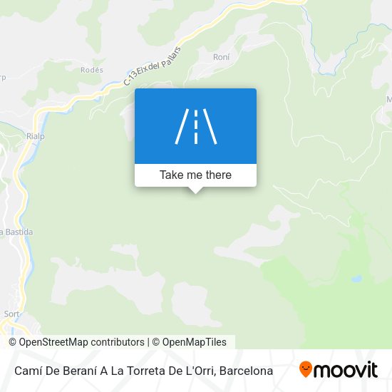 Camí De Beraní A La Torreta De L'Orri map
