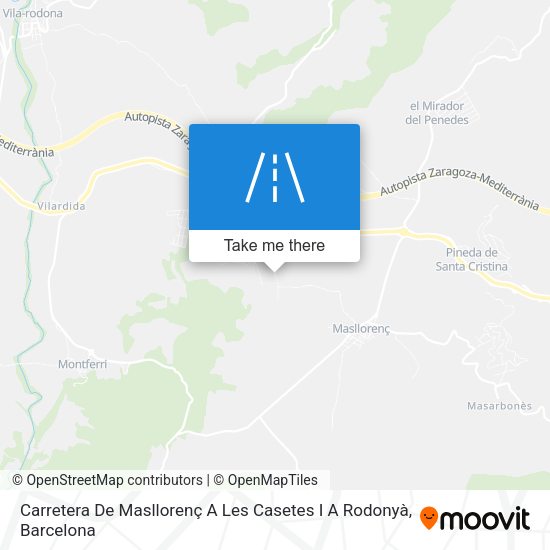Carretera De Masllorenç A Les Casetes I A Rodonyà map
