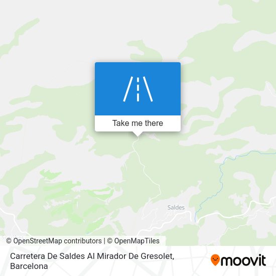 Carretera De Saldes Al Mirador De Gresolet map