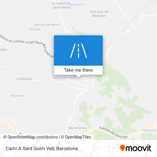 Camí A Sant Guim Vell map