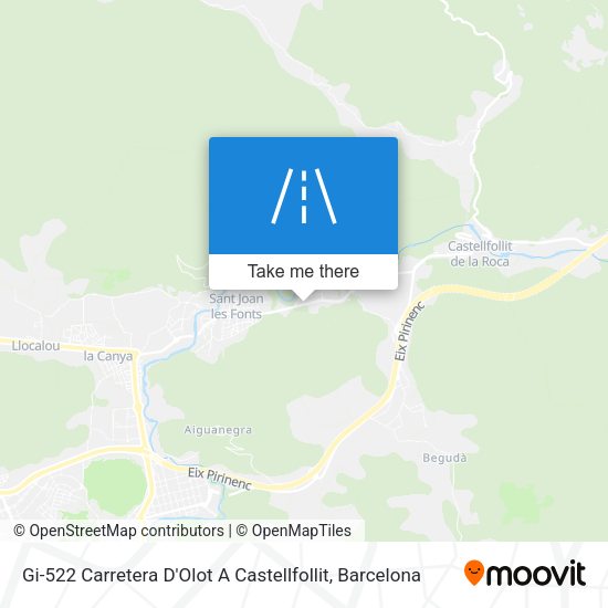 Gi-522 Carretera D'Olot A Castellfollit map