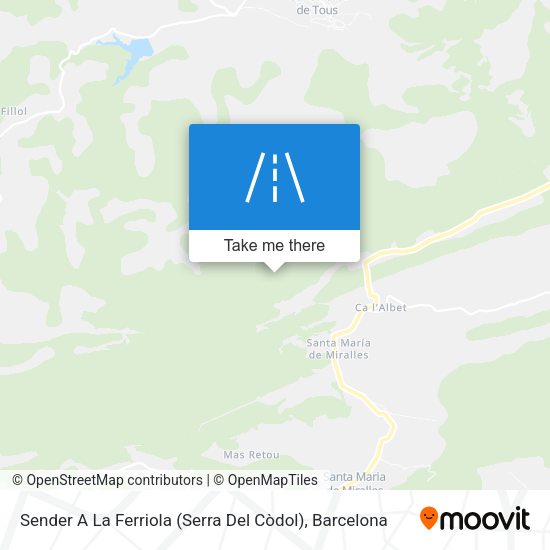 Sender A La Ferriola (Serra Del Còdol) map