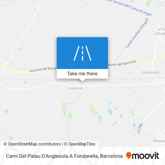 Camí Del Palau D'Anglesola A Fondarella map