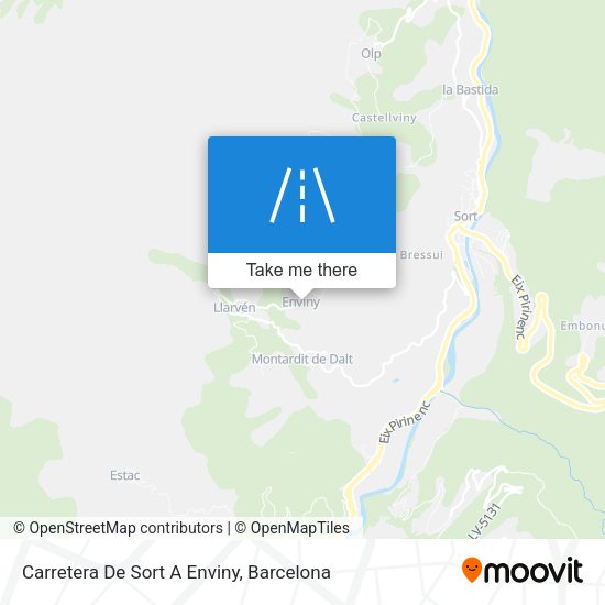 Carretera De Sort A Enviny map