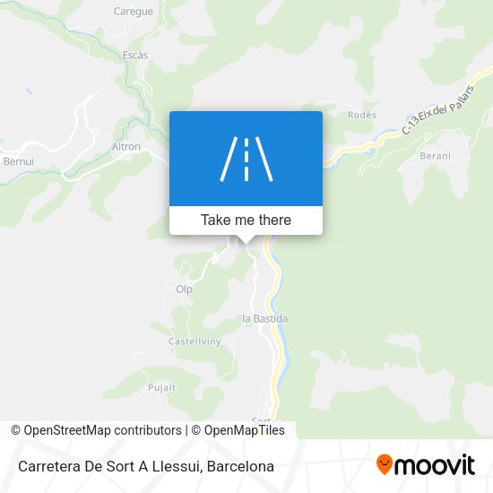 Carretera De Sort A Llessui map