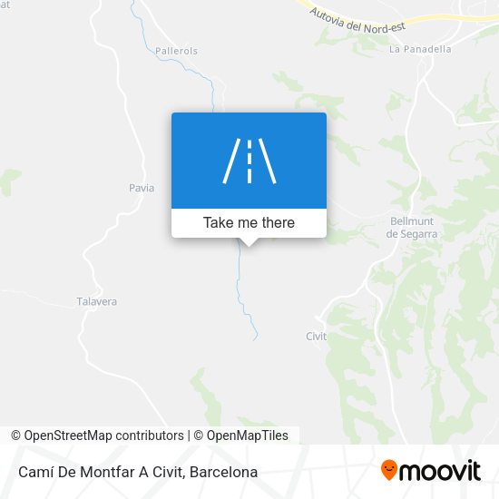 Camí De Montfar A Civit map