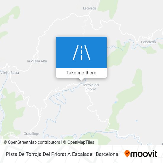 Pista De Torroja Del Priorat A Escaladei map