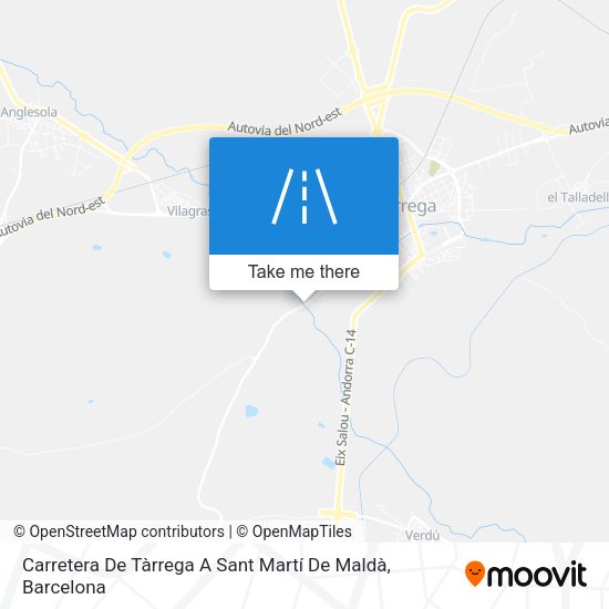 Carretera De Tàrrega A Sant Martí De Maldà map
