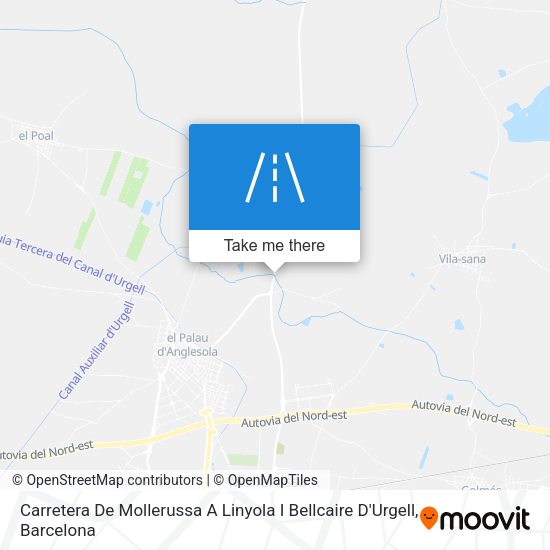Carretera De Mollerussa A Linyola I Bellcaire D'Urgell map