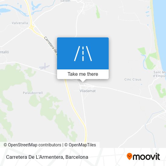 Carretera De L'Armentera map