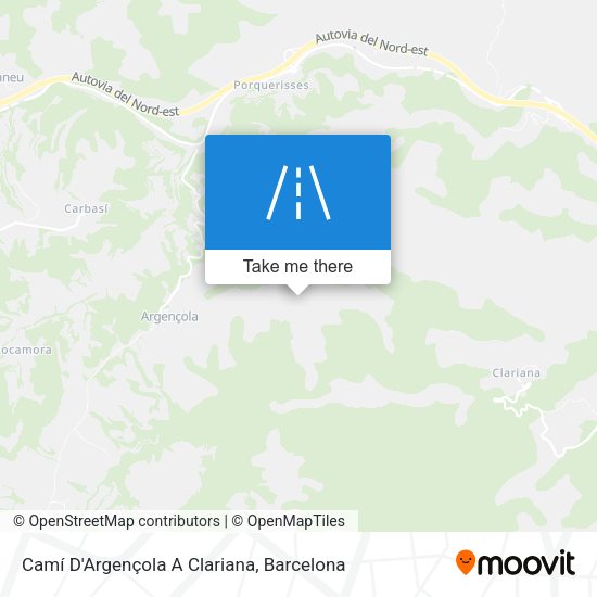 Camí D'Argençola A Clariana map