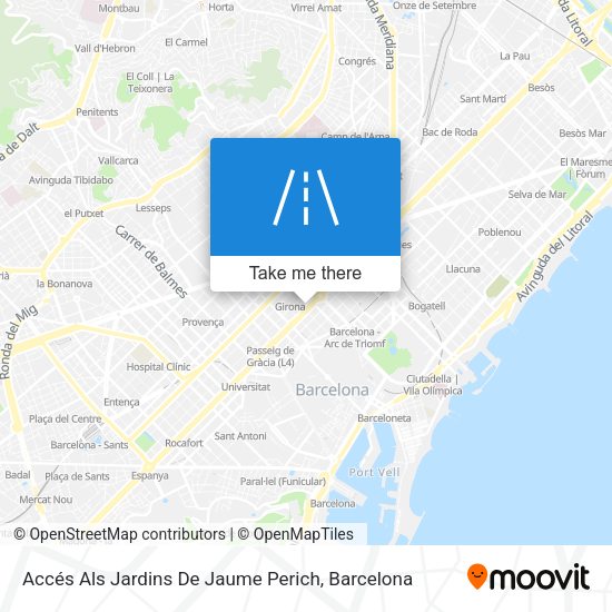 Accés Als Jardins De Jaume Perich map