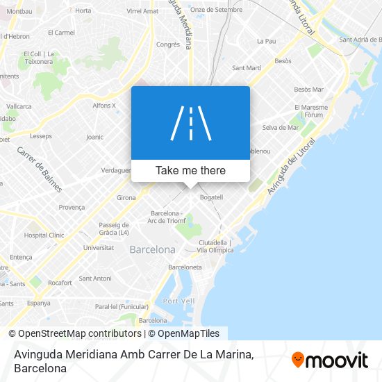 Avinguda Meridiana Amb Carrer De La Marina map