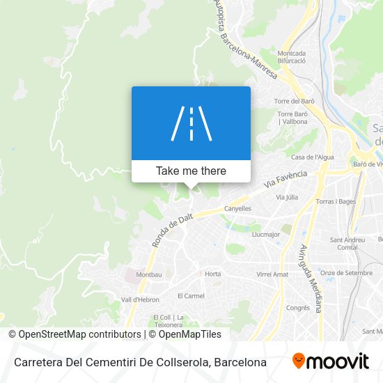 Carretera Del Cementiri De Collserola map