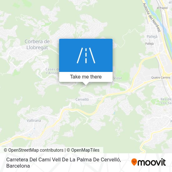 Carretera Del Camí Vell De La Palma De Cervelló map