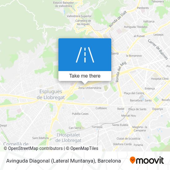 Avinguda Diagonal (Lateral Muntanya) map