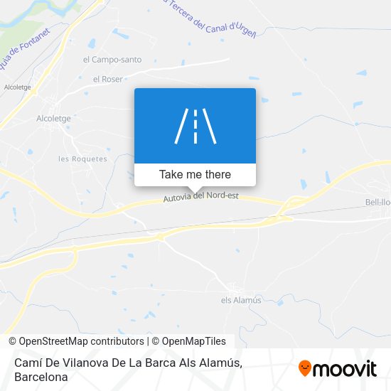 Camí De Vilanova De La Barca Als Alamús map