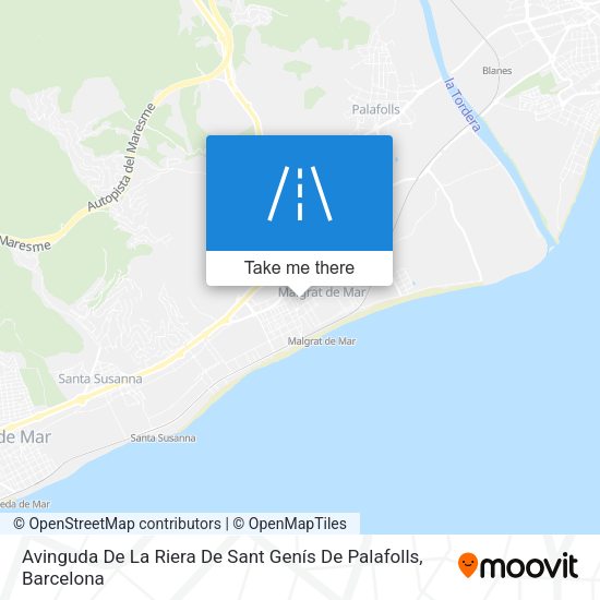 Avinguda De La Riera De Sant Genís De Palafolls map