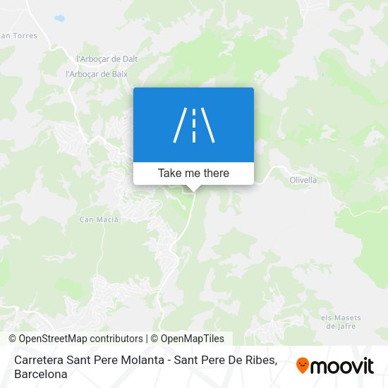 Carretera Sant Pere Molanta - Sant Pere De Ribes map