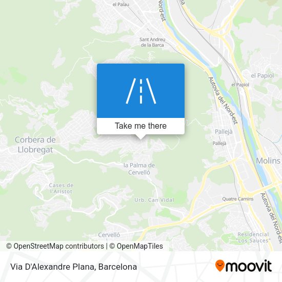 Via D'Alexandre Plana map