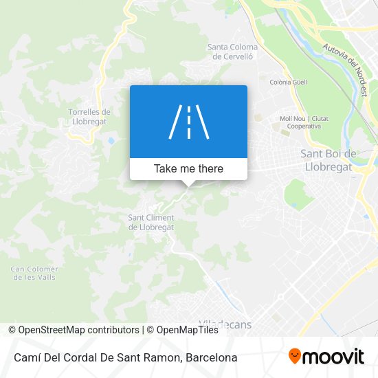 Camí Del Cordal De Sant Ramon map