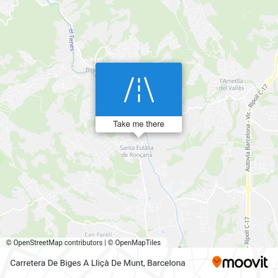 Carretera De Biges A Lliçà De Munt map