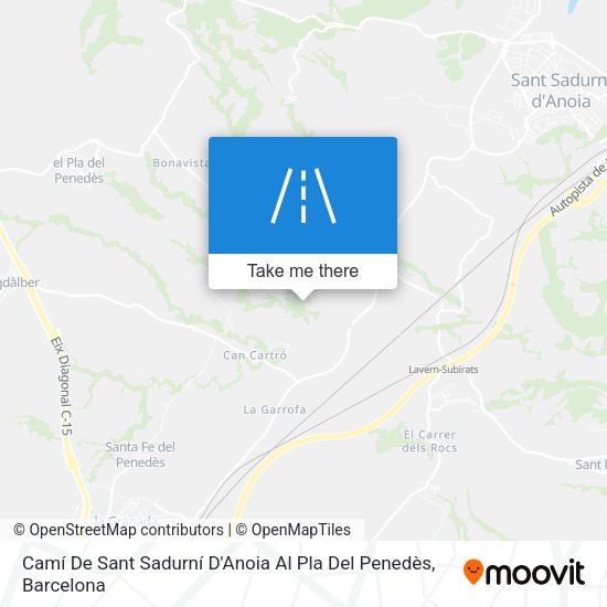 Camí De Sant Sadurní D'Anoia Al Pla Del Penedès map