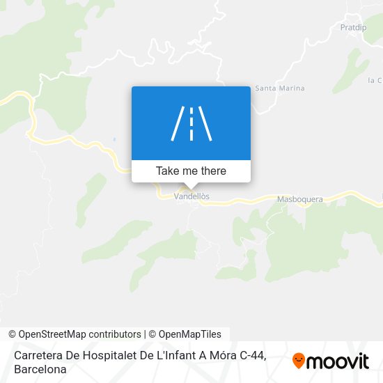Carretera De Hospitalet De L'Infant A Móra C-44 map