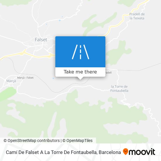 mapa Camí De Falset A La Torre De Fontaubella