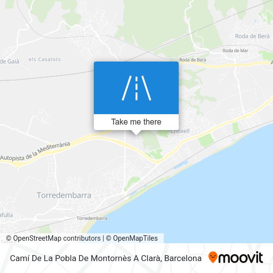 Camí De La Pobla De Montornès A Clarà map