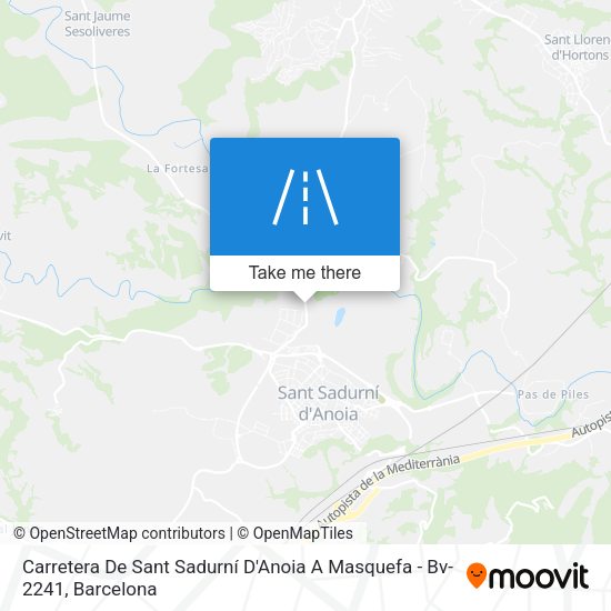 Carretera De Sant Sadurní D'Anoia A Masquefa - Bv-2241 map