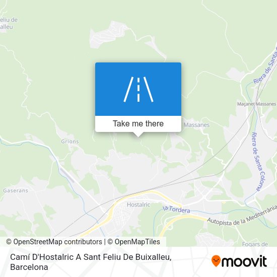 Camí D'Hostalric A Sant Feliu De Buixalleu map