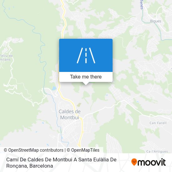 Camí De Caldes De Montbui A Santa Eulàlia De Ronçana map