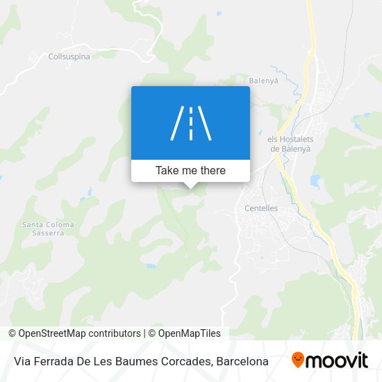 Via Ferrada De Les Baumes Corcades map