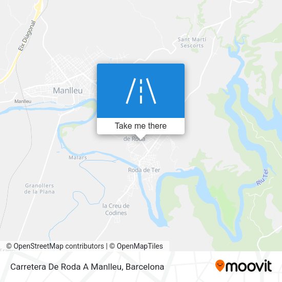 Carretera De Roda A Manlleu map