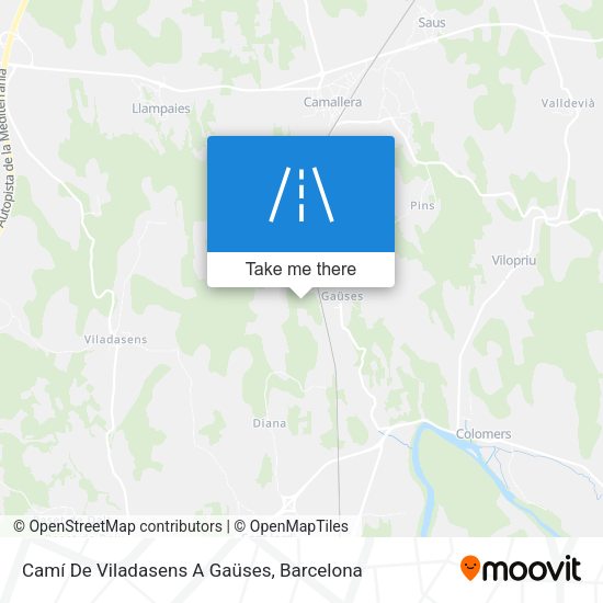 Camí De Viladasens A Gaüses map