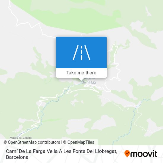 Camí De La Farga Vella A Les Fonts Del Llobregat map