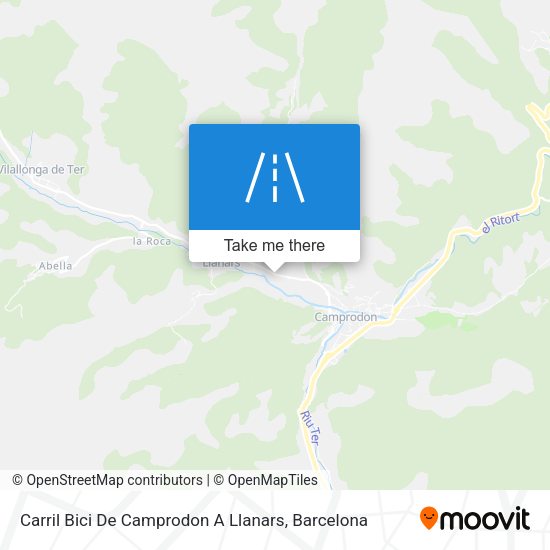 Carril Bici De Camprodon A Llanars map