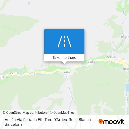 Accés Via Ferrada Eth Taro D'Arties, Roca Blanca map