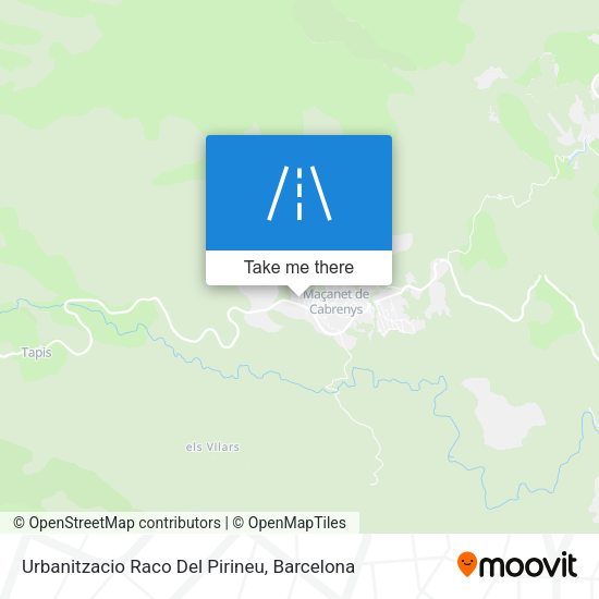 Urbanitzacio Raco Del Pirineu map