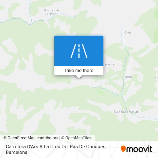 Carretera D'Ars A La Creu Del Ras De Conques map