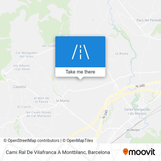 Camí Ral De Vilafranca A Montblanc map