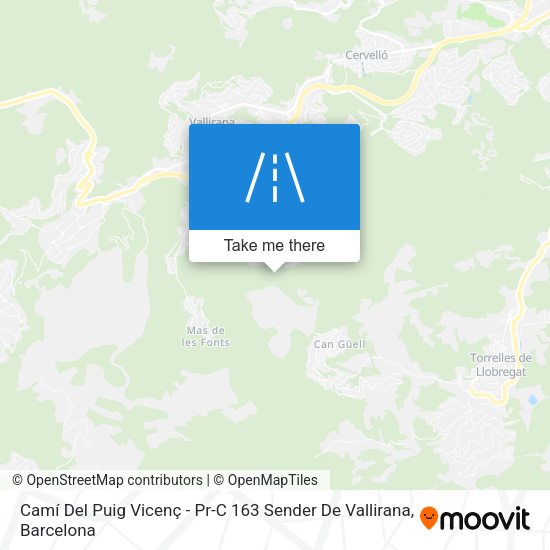 Camí Del Puig Vicenç - Pr-C 163 Sender De Vallirana map