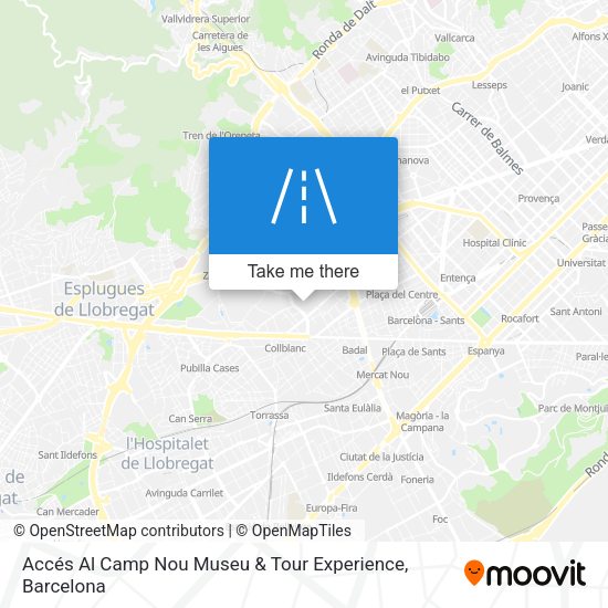 Accés Al Camp Nou Museu & Tour Experience map
