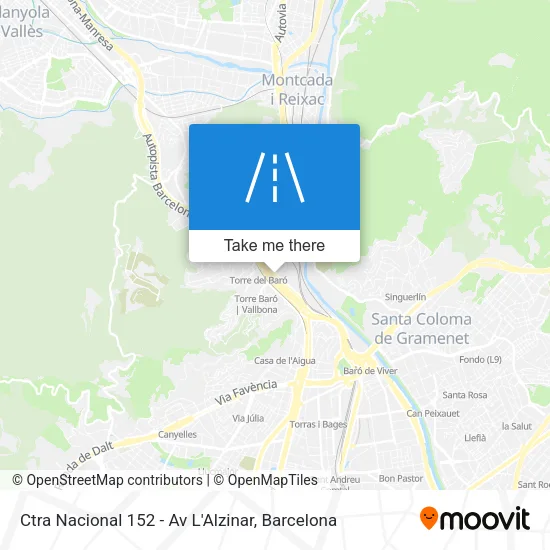 Ctra Nacional 152 - Av L'Alzinar map