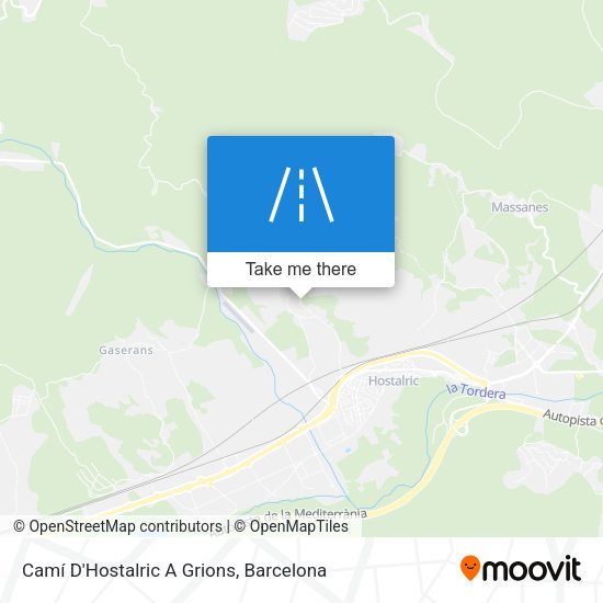 Camí D'Hostalric A Grions map